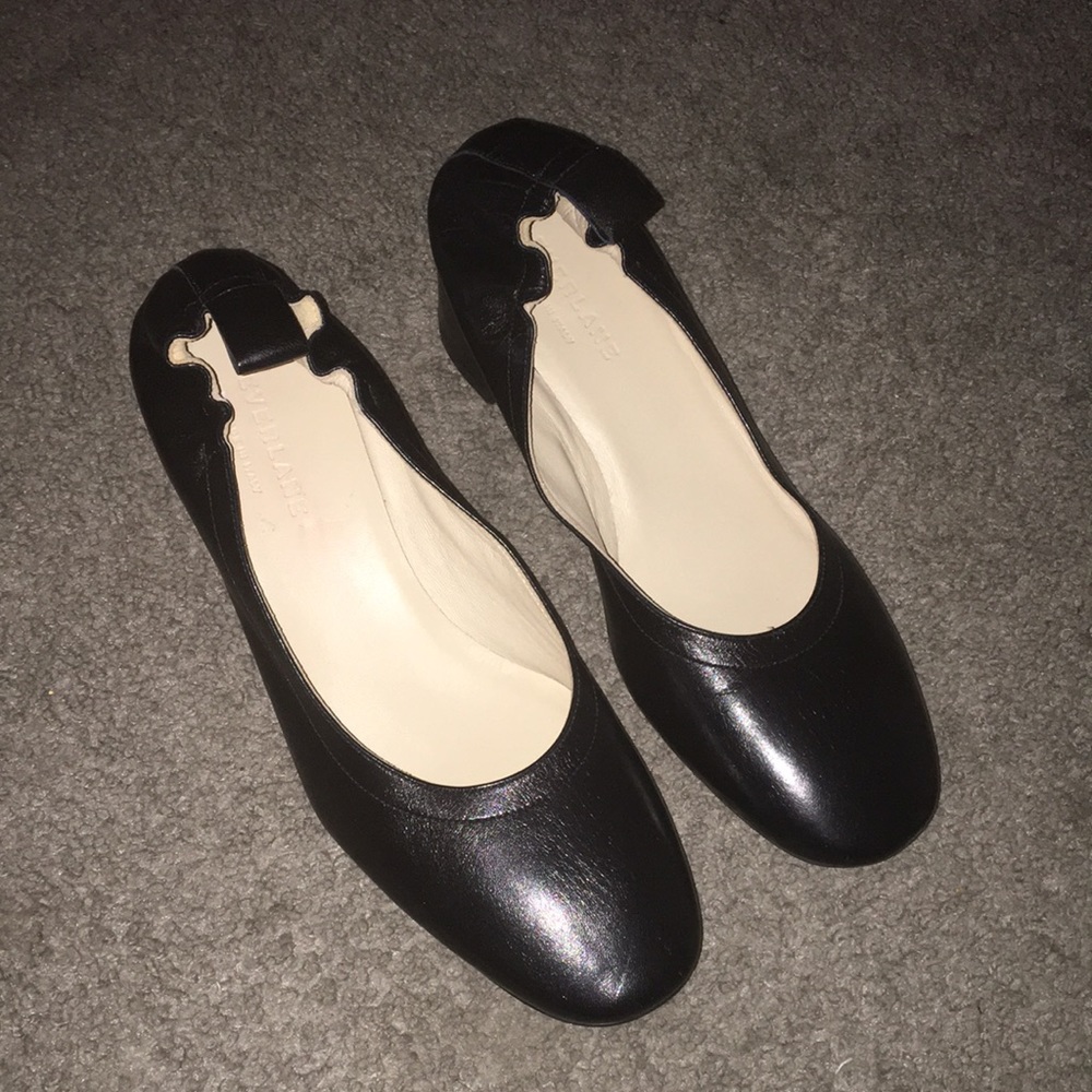 Everlane Black Italian Leather The Day Heel